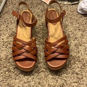 Bussola Brown Criss Cross Wedges